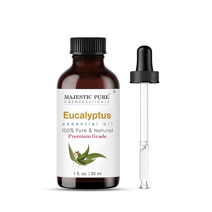Majestic Pure Eucalyptus Essential Oil with Glass Dropper - 1 Fl Oz - 100% Pure and Natural Eucalyptus Oil - Premium Grade Essential Oils for Diffuser, Aromatherapy, Soap and Candle Making-Ruum Studio Home