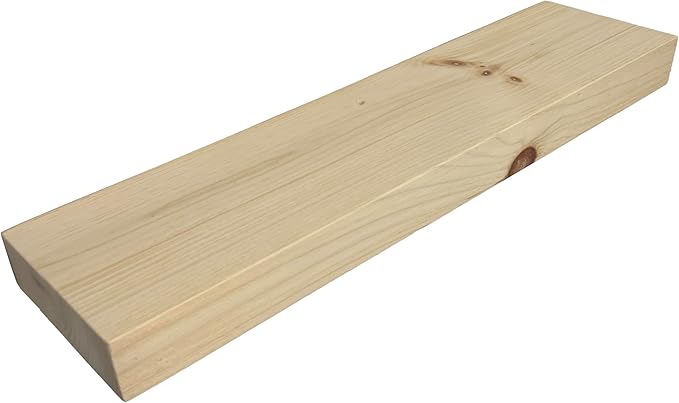 Joel's Antiques 24 Inch Floating Shelves for Wall - 24x6x2 in - Unfinished Wood Shelf Design, Wooden Wall Shelves for Bedroom, Bathroom, Kitchen and Living Room - Display and Store Your Décor at Home-Ruum Studio Home