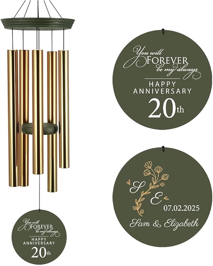 ASTARIN 20th Tree of Life Wind Chimes, Personalized Wind Chimes for Cople Women Men, Couple Gifts for Keepsake, Deep Tone Windchime Romantic Gift-Ruum Studio Home