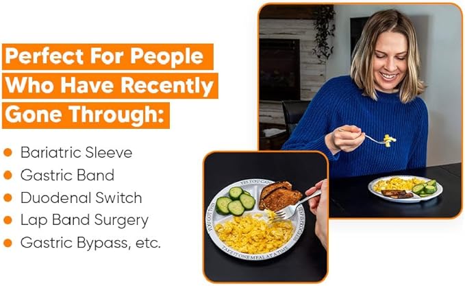 Bariatric Portion Control Plates for Weight Loss - Perfect for Bariatric Surgery Patients, Portion Control Containers for Easy Weight Management and Healthy Eating Habits - 2 Pack-Ruum Studio Home