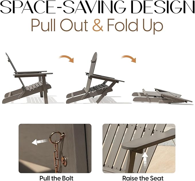 Idzo Outdoor Adirondack Chair Set of 2, Pre-Assembled Backrest, Patio Furniture Set, Outdoor Furniture for Garden, Porch, Deck, Firepit-Ruum Studio Home
