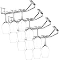 10.8 Inch Wine Glass Rack, Under Cabinet Wine Glass Holder, Wine Glass Hangers Under Shelf, Chrome Finish Stemware Rack, Hanging Stemware Holder for Cabinet Kitchen Bar, Set of 4-Ruum Studio Home