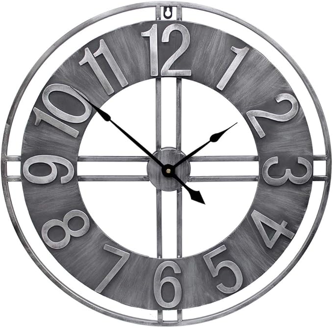 30 inch Large Wall Clock Decorative Solid Metal Retro Decor for Home Farmhouse Living Room-Ruum Studio Home