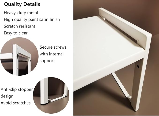 Expandable Cabinet Shelf Organizer 16-26" L Stackable Kitchen Counter Shelf Rack Stand Sink Riser Countertop Storage White (Normal 7.9”D)-Ruum Studio Home
