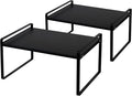 Nxconsu 2Pack Cabinet Shelves Stackable Shelf Organizer Rack Riser for Kitchen Cabinet Pantry Cupboard Counter Countertop Home Organization Storage Space Saver Heavy Duty Metal Nonslip Black Wide Tall-Ruum Studio Home