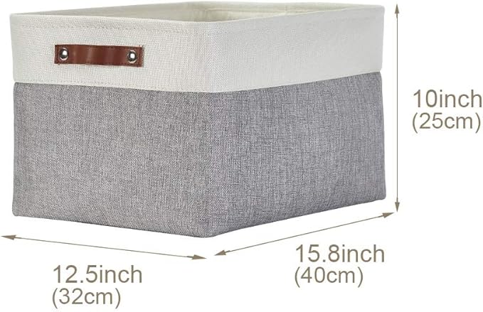 DECOMOMO Storage Baskets for Shelves - Fabric Closet Organizers and Storage Bins, Perfect Baskets for Organizing Closet Toys Nursery (Grey and White, XL - 4 Pack)-Ruum Studio Home