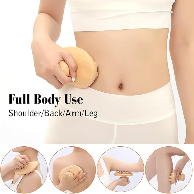 Wood Therapy Massage Tools Cellulite Massager Roller Wooden Body Brush Fascia Blaster Brush Body Shaping Professional Maderoterapia Kit Lymphatic Drainage Massager-Ruum Studio Home