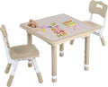 Toddler Table and Chair Set, Height Adjustable-Upgrade Kids Table and 2 Chairs for Ages 3-8, Multi-Activity Toddler Play Table with Graffiti Desktop for Home/Daycare/Classroom-Ruum Studio Home