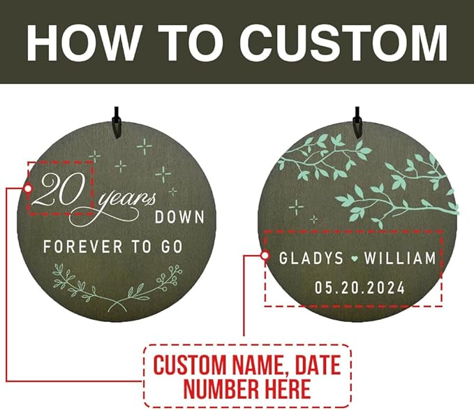 ASTARIN Personalized 20th 50th Anniversary Wind Chime, Happy Anniversary Wedding Valentine's Day Gift for Wife Husband Men Women Sister, Golden Keepsake Decorations for Parents Couples-Ruum Studio Home