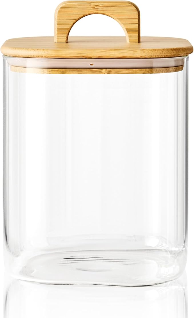 Sweejar 3 qt Glass Jars for Laundry Room Organization, 96 oz Laundry Pods Container, Glass Food Storage Jars with Airtight Lid, 1 Pack, Hand Lid-Ruum Studio Home