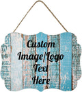 Personalized Wooden Welcome Sign - Front Door Decor, Home Sign, Customized Image/Text, Farmhouse Decorations, 11.2 * 8 Inch-Ruum Studio Home