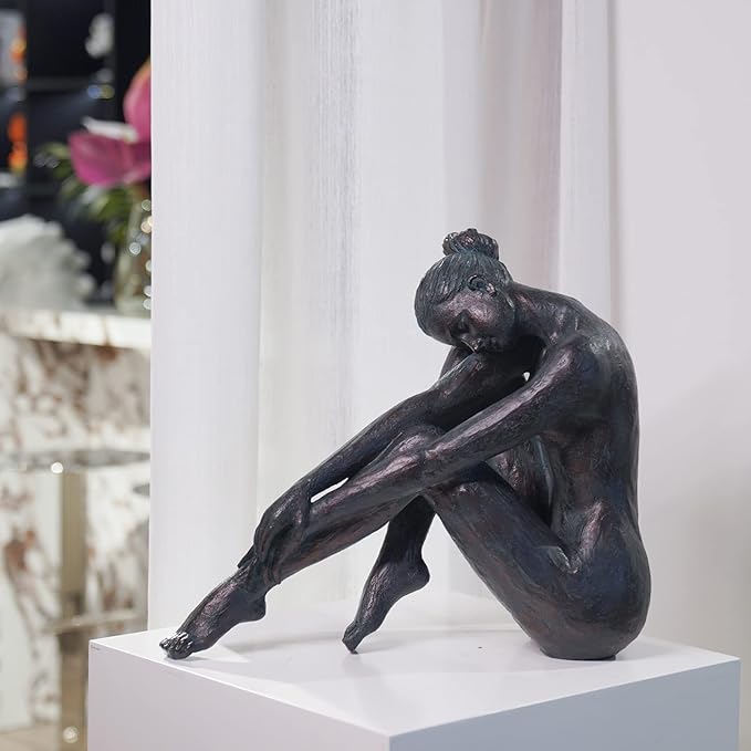 Guichifun Yoga Dancer Statue Home Decoration - Resin Bronze Sculpture Modern Creative Home Garden Statue Handicrafts Art Ware Home Décor Office Room or Outdoor Garden Gifts 16.3 x 7.15 x 13.9 Inch-Ruum Studio Home