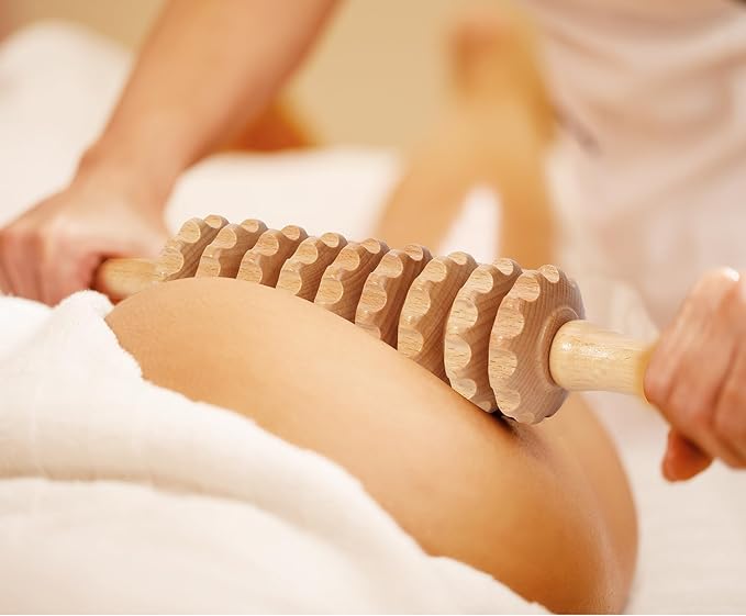 Wood Massage Roller Wood Therapy Massage Tools Body Roller Cellulite Roller Deep Tissue Muscle Roller Wooden Massager for Lymphatic Drainage, Maderoterapia, Muscle Pain Relief(Straight)-Ruum Studio Home