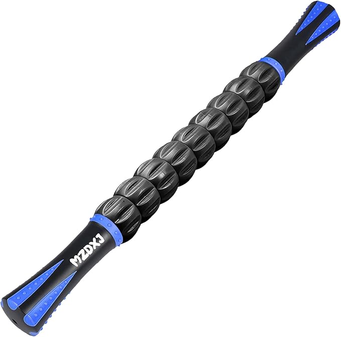 Muscle Roller Stick for Athletes - Deep Tissue Fascia Blaster & Roller Massager for Myofascial Pain Relief - Handheld Physical Therapy & Recovery Tool(Blue black-18 inch)-Ruum Studio Home