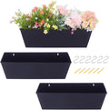 Wall Hanging Planters for Outdoor Plants 16 Inch Large Metal Fence Pots with Hooks for Outside Garden Balcony Plants 3PCS（Black）-Ruum Studio Home