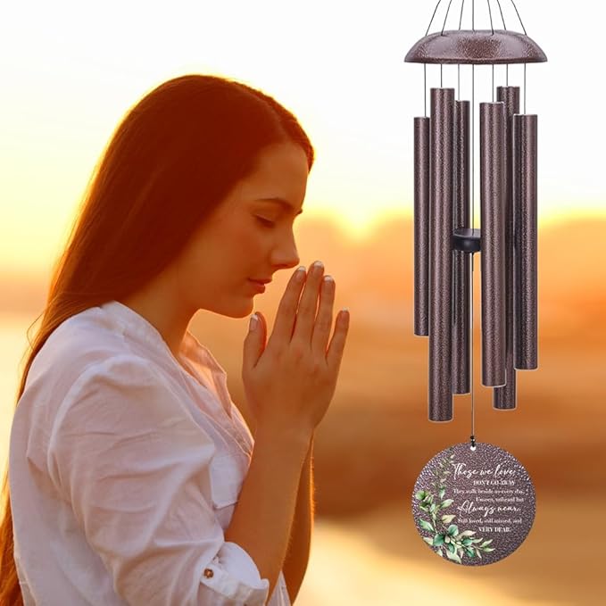 Sympathy Wind Chimes, Personalized Wind Chime for Loss of Loved Father/Mother/Lover, Commemorative Sympathy Bereavement Condolences Gifts for Funeral (36inch)-Ruum Studio Home