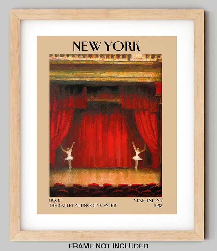 Retro Vintage New York Wall Art Print - 11x14 Unframed Poster - New York City Souvenirs, Cute Trendy Colorful Wall Decor (Ballet, 11x14")-Ruum Studio Home