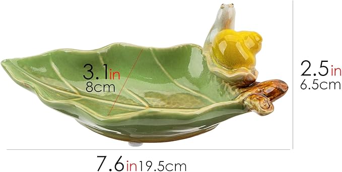 Jewelry Tray Snail Trinket Organizer Ceramic Leaf Tray Decorative Desk Storage Plate for Rings Earrings Necklaces Watch Coins Keys, Snail Soap Dish Holder, Key Bowl, Candy Dish (Green)-Ruum Studio Home