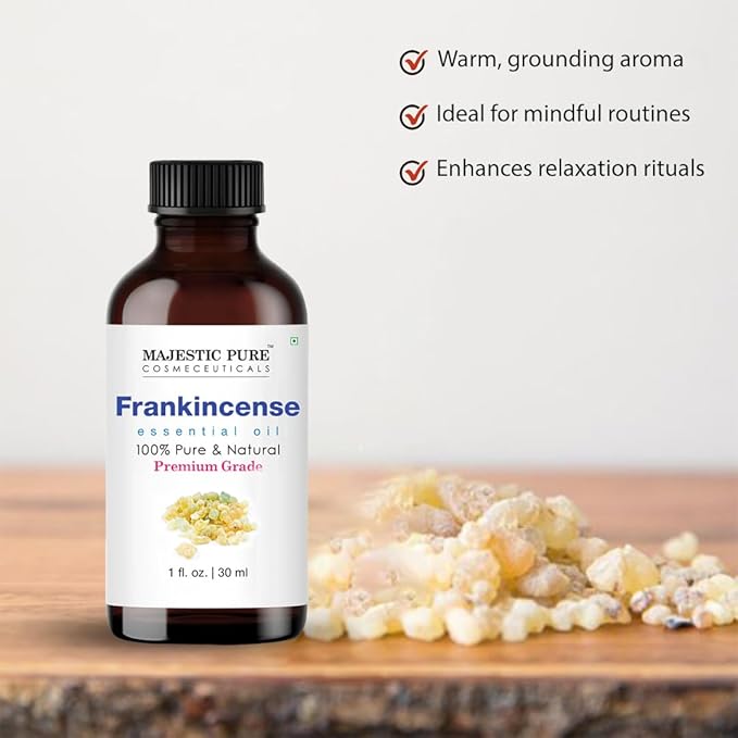 Majestic Pure Frankincense Essential Oil with Glass Dropper - 1 Fl Oz - 100% Pure and Natural Frankincense Oil - Premium Grade Essential Oils for Diffuser, Aromatherapy, Soap and Candle Making-Ruum Studio Home