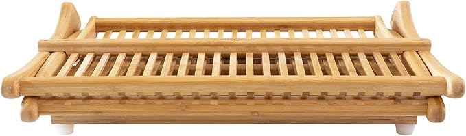 Totally Bamboo Eco Collapsible Dish Drying Rack, Natural Bamboo-Ruum Studio Home