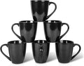 vicrays Coffee Mug Set, 12 Ounce, Ceramic Mug for Men, Women, Unique Glazed Mugs with Handle for Coffee, Tea, Milk, Cocoa, Cereal - Set of 6 Black-Ruum Studio Home