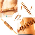2 Pcs Wooden Sturdy Lymphatic Drainage Roller & Back Massager with Ropes, Maderotherapy, Body Sculpting- Recommended by Professionals (Roller & Massager)-Ruum Studio Home