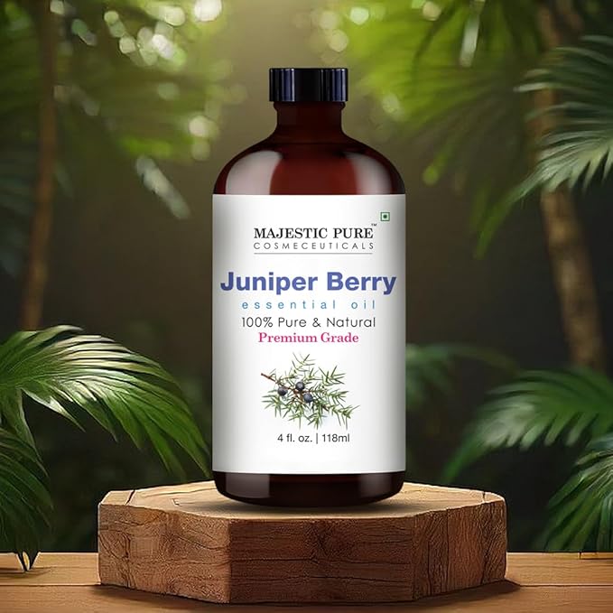 Majestic Pure Juniper Essential Oil with Glass Dropper - Huge 4 Fl Oz - 100% Pure and Natural Juniper Oil - Premium Grade Essential Oils for Diffuser, Aromatherapy, Soap and Candle Making-Ruum Studio Home