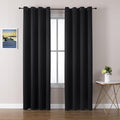 ChrisDowa Blackout Curtains 102 Inches Long 2 Panels Set for Living Room, Grommet Thermal Insulated Room Darkening Curtains for Bedroom (Black, 52 x 102 Inch)-Ruum Studio Home