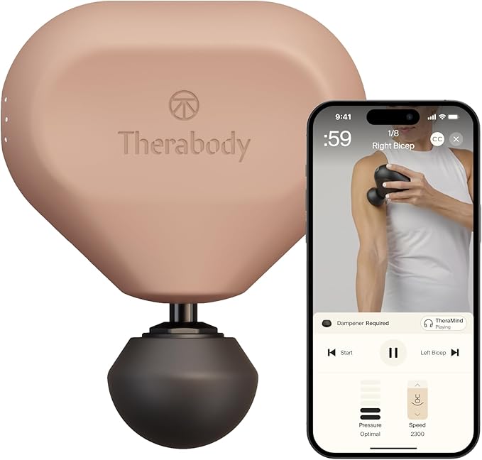 TheraGun Mini (3rd Generation) by Therabody – Ultra-Portable Massage Gun and Travel Essential for Fast, Effective Pain and Tension Relief Anywhere (Desert Rose)-Ruum Studio Home