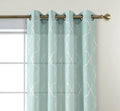 MIUCO Moroccan Embroidery Semi Sheer Curtains Faux Linen Grommet Panels for Living Room 52 x 84 Inch 2 Panels Set, Subtle Green-Ruum Studio Home