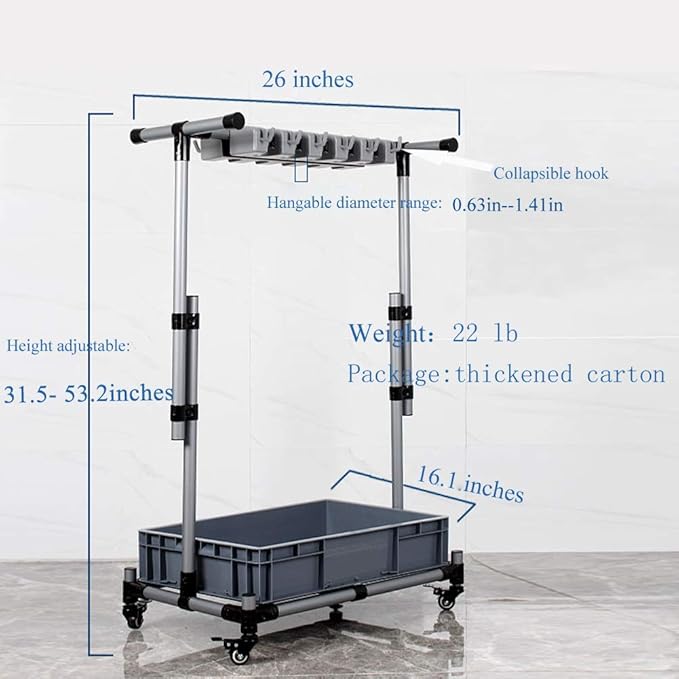 Broom And Mop Holder Put Wet Movable Floor-Mounted Mop Rack Floor Standing Cleaning Tool Cart Storage For Garden Garage Schools, Hospitals, Factories, Hotels,Property Companies-Ruum Studio Home
