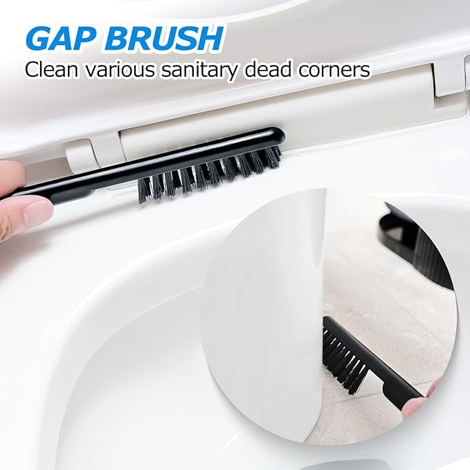 2Pack 2 in 1 Toilet Brush and Plunger Set, Extended Handle Plunger,Toilet Bowl Brush Plunger Set,Clean Gloves,Cleaning Tools,Cleaning Brush,Cleaning Supplies,Toilet Brush Plunger Combo,Black-Ruum Studio Home