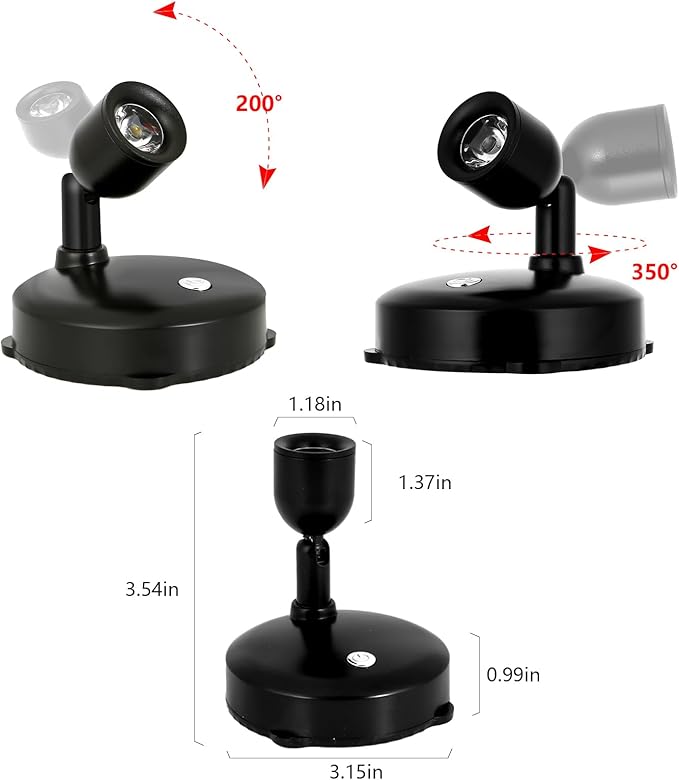 Cordless Spotlight Battery Operated, LED Plant Light, Dimmable Accent Light with Remote, Indoor Display Up Lighting for Picture Photo Tree Dartboard Wall Decor Painting Artwork Portrait-Ruum Studio Home