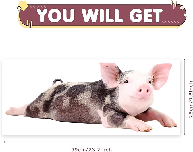 Funny Piggy Wall Window Stickers True Pig Wall Decals Peel and Stick Cute Pig Wall Stickers Removable Funny Animals Decals Gifts for Farmhouse Nursery Kitchen Kids Bedroom Playroom Décor-Ruum Studio Home