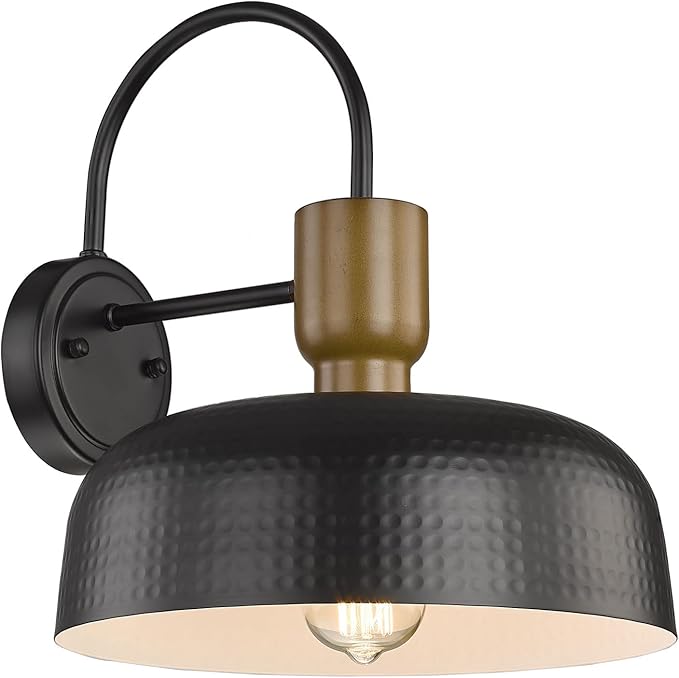 Outdoor Barn Light Gooseneck Barn Light, Farmhouse Exterior Wall Mount Light Vintage Wall Lighting Fixture Industrial Sconce Lantern for Porch, Entryway, Garage, Black, 1 Pack-Ruum Studio Home