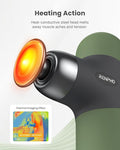 RENPHO Mini Thermal Massage Gun with Heat, Portable Deep Tissue Percussion Massager, Color Silicone Sleeves Travel Size with Carry Case, Olive Drab-Ruum Studio Home