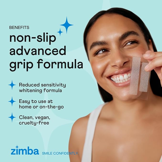 Zimba Teeth Whitening Strips for Teeth Sensitive, White Strips for Teeth Whitening, Teeth Whitener Stain Remover 28 White Strips Included Per Pack, 2 Pack (14 Day Treatment), Watermelon and Mint-Ruum Studio Home