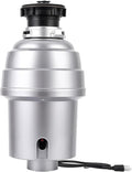 Powerful 3/4HP Stainless Steel Garbage Disposer, Dishwasher-Friendly and Continuous Feeding Waste Disposer, Grinding Material Four-Stage Grinding, Silver-Ruum Studio Home