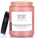 M&SENSE Rose Oud Wood Soy Candles 2 Wick, Large Scented Candles 19.4oz 110 Hour Long Lasting Burn Non Toxic Natural Luxury Aromatherapy Gifts for Women & Relaxing Spa Yoga-Ruum Studio Home