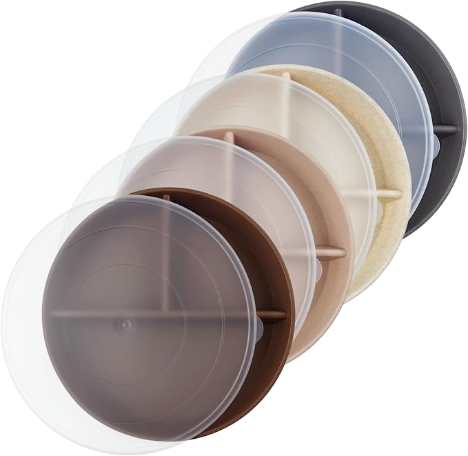 greenandlife 9 Inch 4PCS Portion Control Plates with Lids, Divided Plates for Kids Adults, Dishwasher Microwave Safe Compartment Plate, Unbreakable Lightweight Reusable Wheat Straw Plate, Earth Tone-Ruum Studio Home