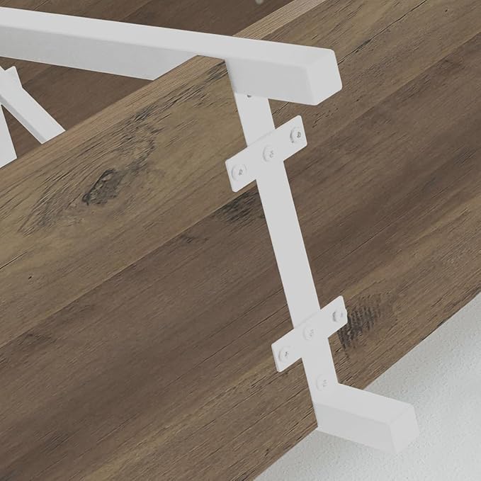 LVB Farmhouse Entryway Table, Industrial Wood Sofa Table with Storage Shelf, Modern Console Tables Behind Couch for Living Room, Wooden Hallway Foyer Table for Front Entry, White Rustic Oak, 55 Inch-Ruum Studio Home