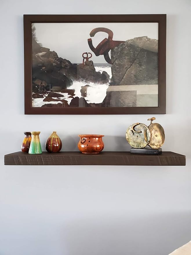 Joel's Antiques - 42 Inch Wooden Floating Shelves for Wall - 42x8x2 in - Made of Natural Wood - Heavy Duty Rustic Wall Shelves for Bedroom - Perfect for Living Room, Kitchen - Mocha-Ruum Studio Home