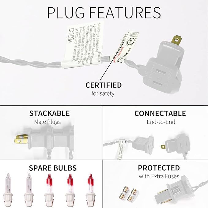 150LIGHTS WARM WHITE Extra-Bright With End Connectors Christmas Decorative Lights 9.72m UL Certified Mini String Light Set Waterproof for Home Garden Holiday Christmas Tree Party Patio Wedding-Ruum Studio Home