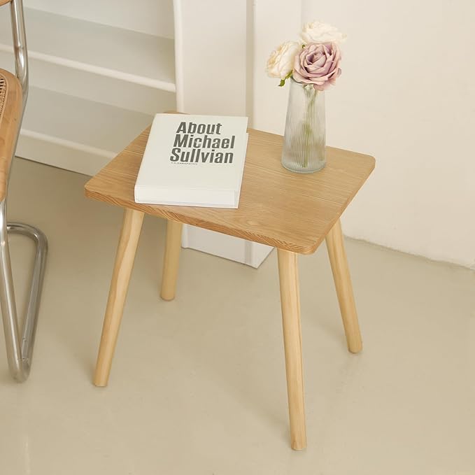 AWASEN Side Table, Small End Accent Table for Living Room Bedroom Office Small Spaces, Modern Wood Side Table Nightstand with Solid Wood, Easy Assembly, (Natural)-Ruum Studio Home