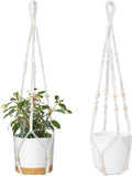 ZMTECH 2 Pack 35 Inch Macrame Plant Hanger (Ivory) Indoor Hanging Planter Basket with Wood Beads Decorative Flower Pot Holder for Indoor Outdoor Boho Home Decor-Ruum Studio Home