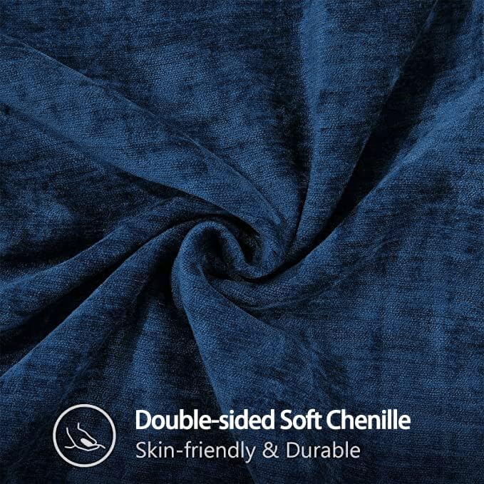 decorUhome Chenille Soft Throw Pillow Covers 22x22 Set of 2, Farmhouse Velvet Neutral Decorative Euro Pillow Covers with Stitched Edge for Couch Sofa Bed Home Decor, Poseidon-Ruum Studio Home