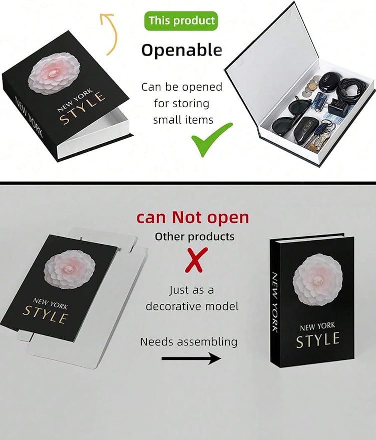 Decorative Storage Book Box – Hidden Storage for Remote Controls, Keys, and Small Items – Elegant Home Decor for Living Room, Bedroom, Coffee Table – Modern Style Faux Book Organizer (Best Wish)-Ruum Studio Home