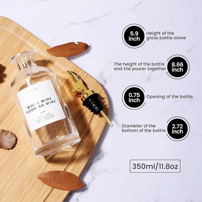 Molimoli - Premium Olive Oil Dispenser Bottles for Kitchen with Pourer - Oil and Vinegar Dispenser Set, Glass Dispenser for Kitchen, Dispenser Bottle of 350ml - Set of 2-Ruum Studio Home