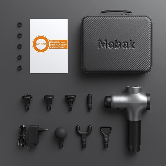 Mebak 3 Massage Gun, Massage Gun Deep Tissue for Athletes, Professional Muscle Percussion Massage Gun,Massager Gun for Shoulder Leg Back Body Pain Relief,Quiet Portable Sport Massager, Gifts for Him-Ruum Studio Home