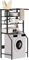 Dryer Storage Shelf and Heavy Duty Over the Washer– All-Steel Laundry Room Organizer with Clothes Drying Rod, Space-Saving Shelf for Front-Load Washers and Dryers, 29.92"L x 23.65"D x 70.8"H-Ruum Studio Home
